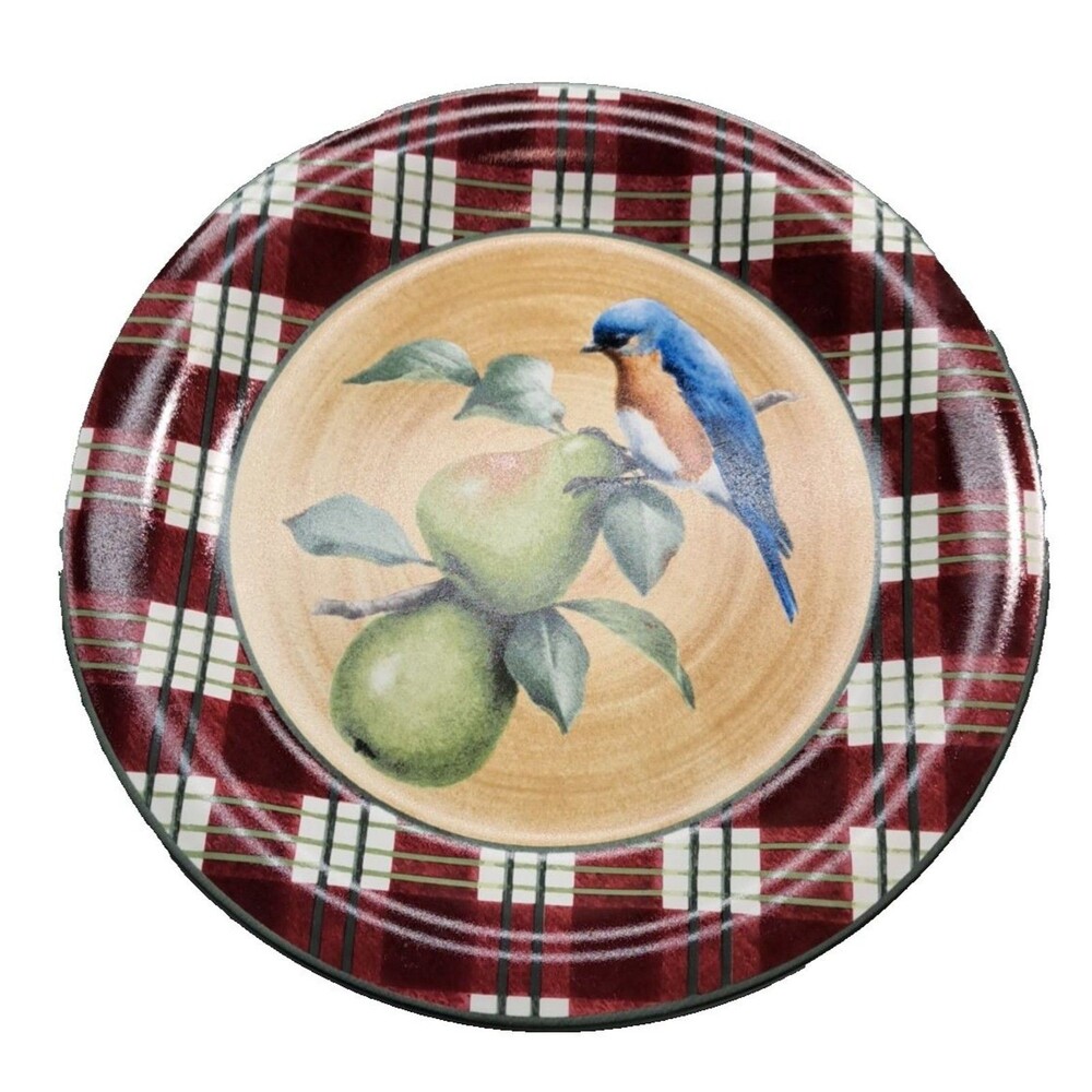 LENOX WINTER GREETINGS EVERYDAY DINNER PLATE TARTAN EASTERN BLUE BIRD Luncheon